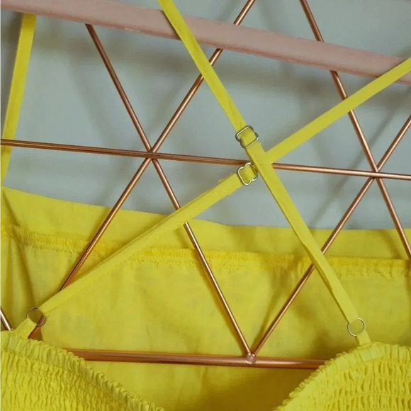 J. Crew, New, Yellow Cross Back Smocked Waist Peplum Eyelet Top, Size XL - Picture 10 of 15